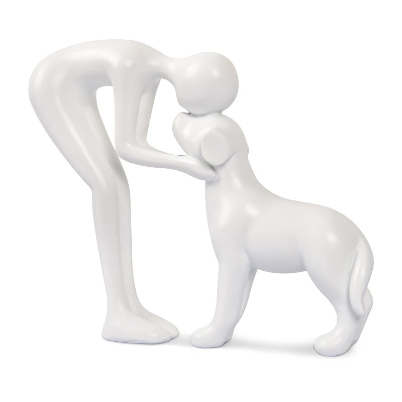 FriyGardcn Dog Sculpture Home Decor Cute Man and Dog Statue Decoration for Office?Living Room?Bedroom?Home - Image 1